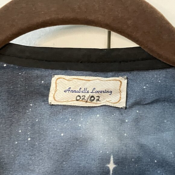 Vintage Handmade Quilted Patchwork Open Front Blue Shacket Jacket Y2K - Picture 2 of 7